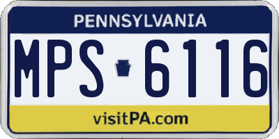 PA license plate MPS6116