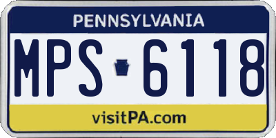 PA license plate MPS6118