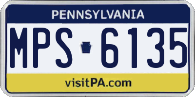 PA license plate MPS6135