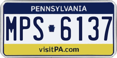 PA license plate MPS6137