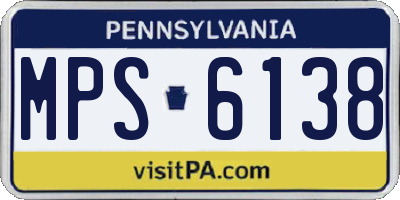 PA license plate MPS6138