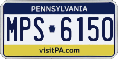 PA license plate MPS6150