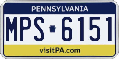 PA license plate MPS6151
