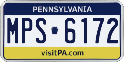PA license plate MPS6172