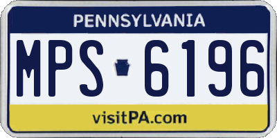PA license plate MPS6196