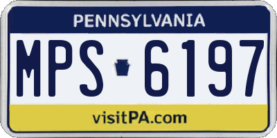 PA license plate MPS6197