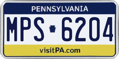 PA license plate MPS6204