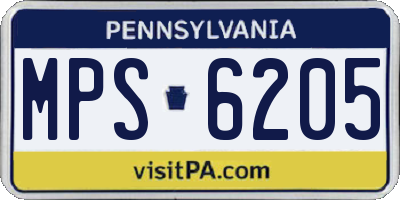 PA license plate MPS6205