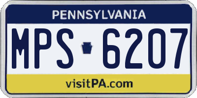 PA license plate MPS6207