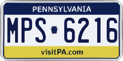 PA license plate MPS6216