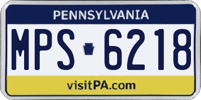 PA license plate MPS6218