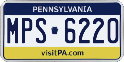 PA license plate MPS6220
