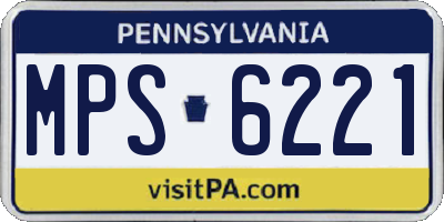 PA license plate MPS6221