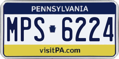 PA license plate MPS6224