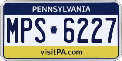 PA license plate MPS6227