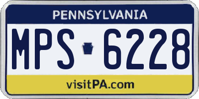 PA license plate MPS6228