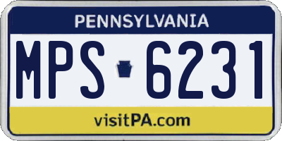 PA license plate MPS6231
