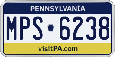 PA license plate MPS6238