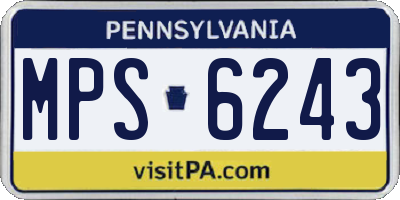 PA license plate MPS6243