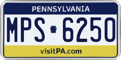 PA license plate MPS6250