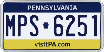 PA license plate MPS6251