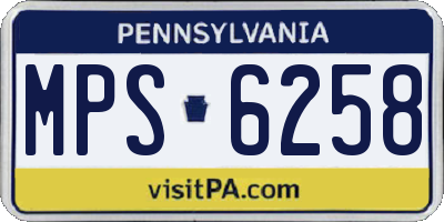 PA license plate MPS6258
