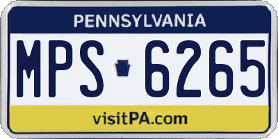 PA license plate MPS6265