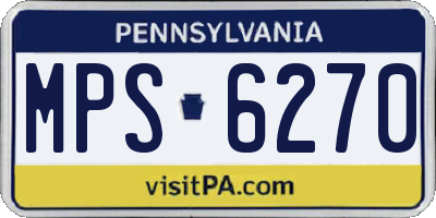 PA license plate MPS6270