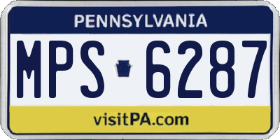 PA license plate MPS6287
