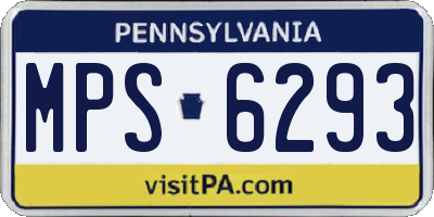 PA license plate MPS6293