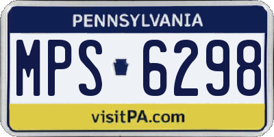PA license plate MPS6298