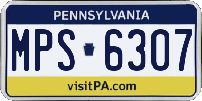 PA license plate MPS6307