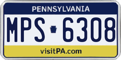 PA license plate MPS6308