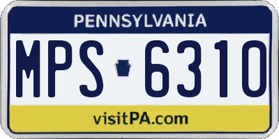 PA license plate MPS6310
