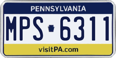 PA license plate MPS6311