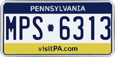 PA license plate MPS6313