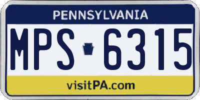 PA license plate MPS6315