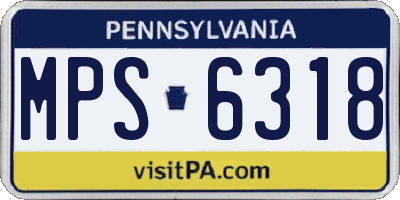PA license plate MPS6318
