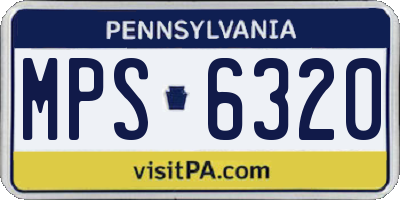 PA license plate MPS6320