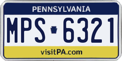 PA license plate MPS6321