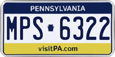 PA license plate MPS6322