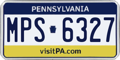 PA license plate MPS6327