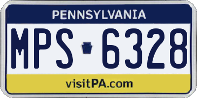 PA license plate MPS6328