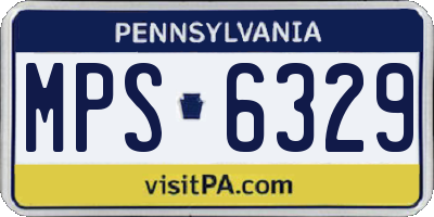 PA license plate MPS6329