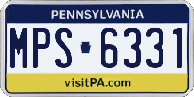 PA license plate MPS6331