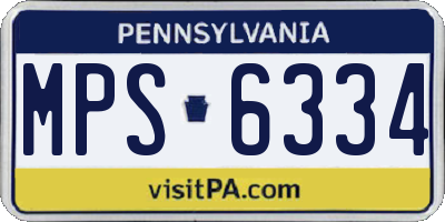 PA license plate MPS6334