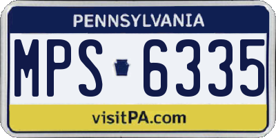 PA license plate MPS6335