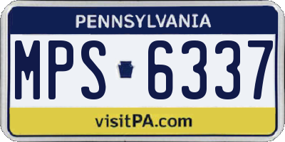 PA license plate MPS6337
