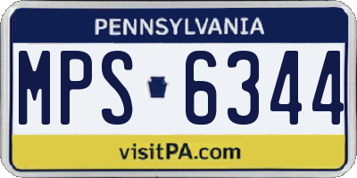 PA license plate MPS6344