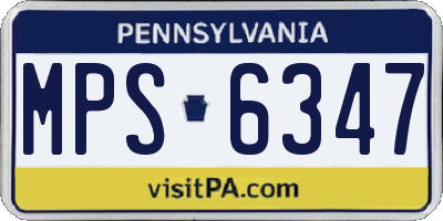 PA license plate MPS6347